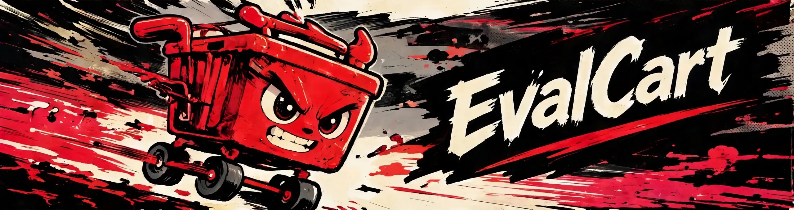 EvalCart mascot charging forward